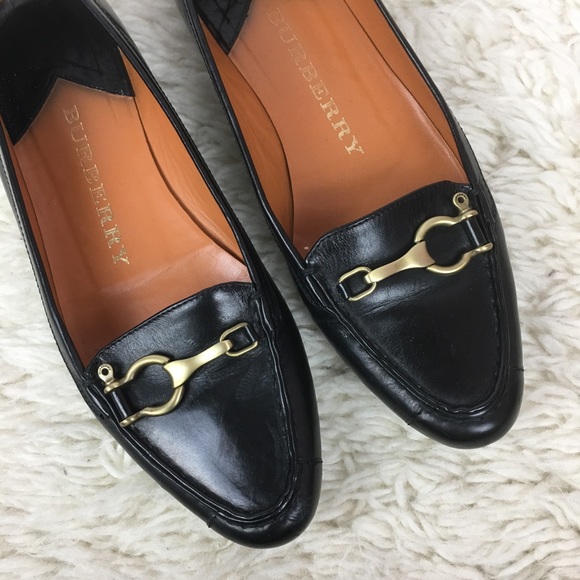 Burberry pointed toe loafer flats brass buckle - Picture 6 of 8
